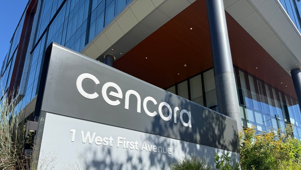The Cencora sign outside of their Conshohocken campus.