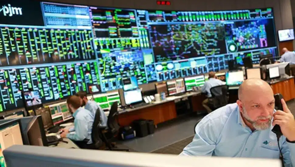 A view inside the control room at PJM Interconnection