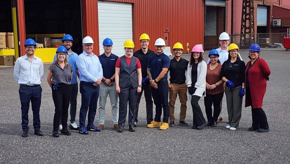 The DYWIDAG team outside of the new facility in Pottstown. DYWIDAG North America President Mike Kelley stands middle left.