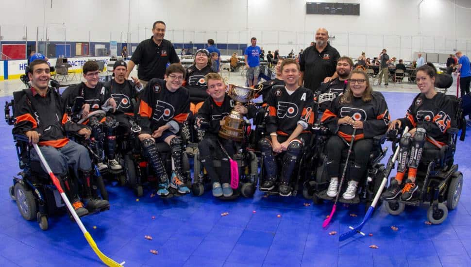 The Flyers PowerPlay power hockey team.