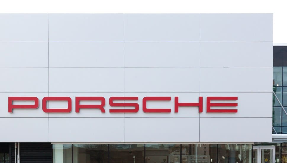 A Porsche dealership.