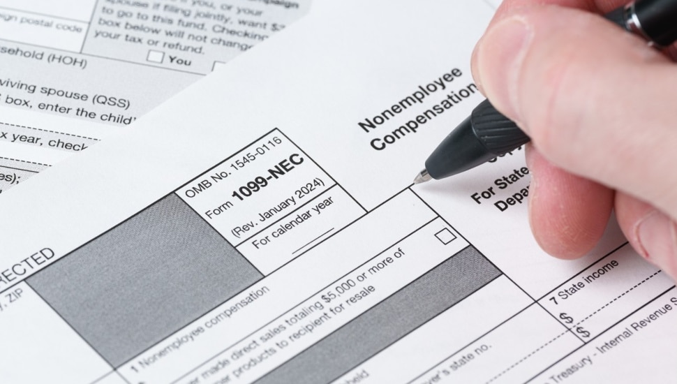 Form 1099-NEC, Nonemployee Compensation, IRS Tax Return Filing Document.