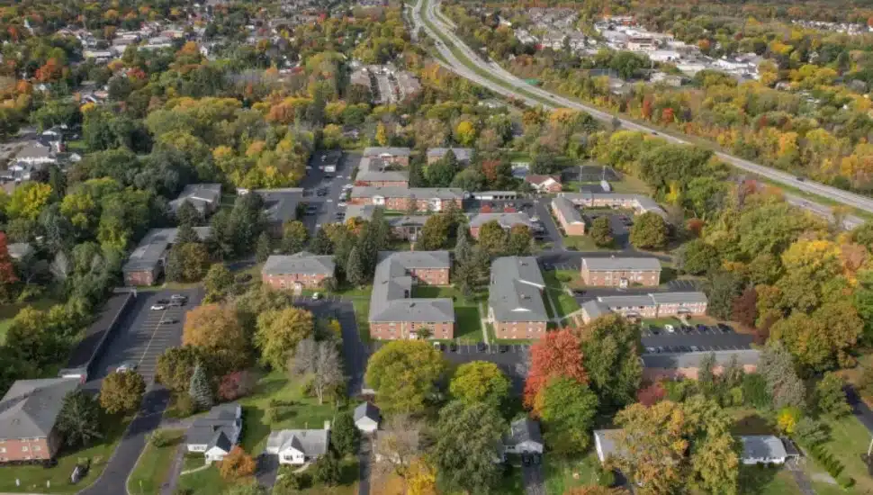 Aerial view of Morgan Properties' recently purchased Country Manor Apartments.