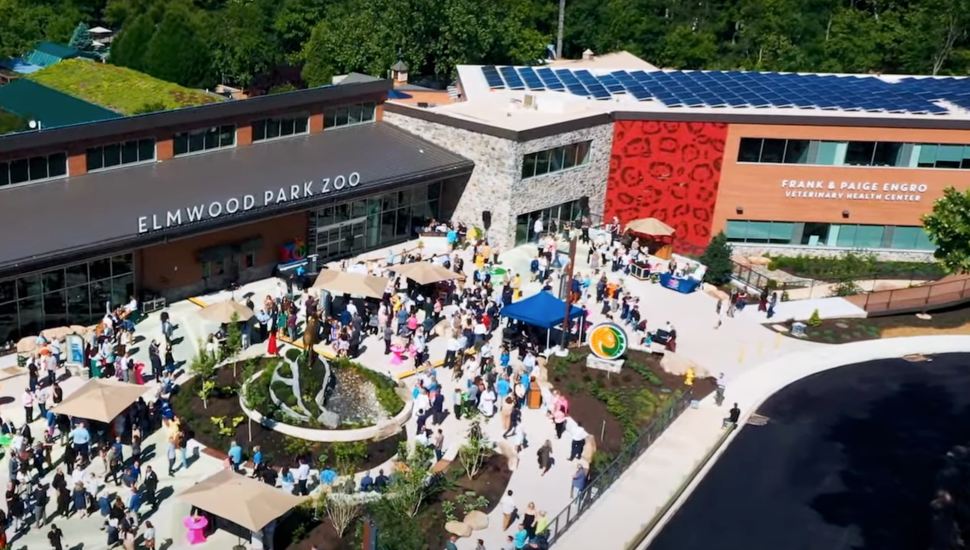 An aerial view of Elmwood Park Zoo.