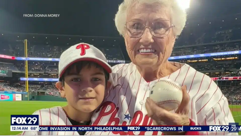 Jemison Pennings and Donna Morey at the Phillies game last week.