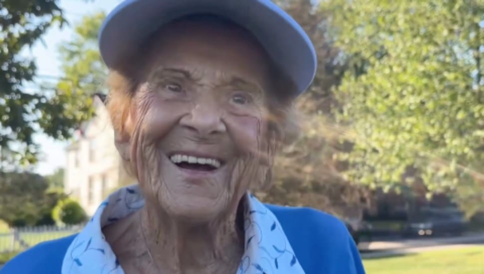 Pearl Atwood celebrates her 100th birthday at Twin Woods Golf Course.