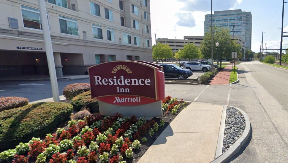 The marquee in front of the Residence Inn in Conshohocken.