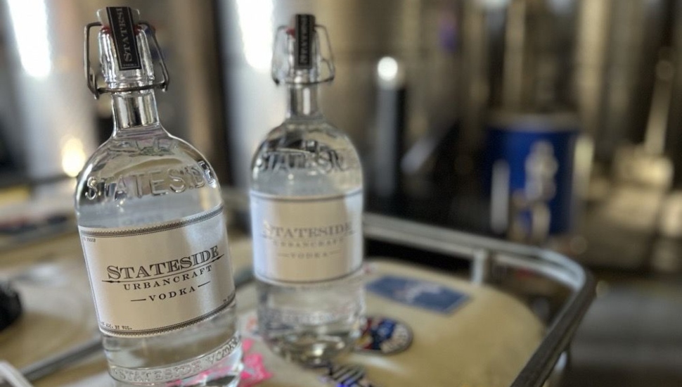 Bottles of Stateside Urban Craft Vodka.