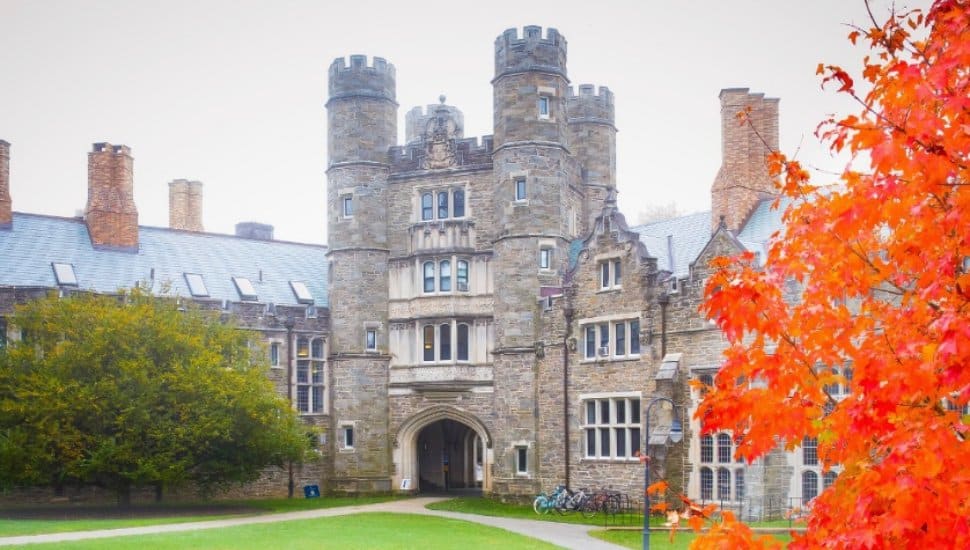 Bryn Mawr College campus in the fall.
