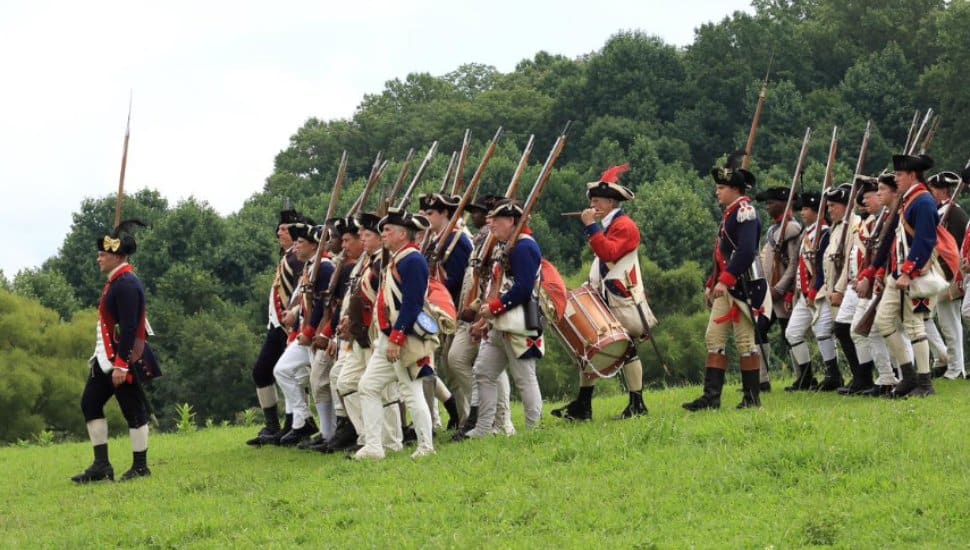 Revolutionary War reenactors.
