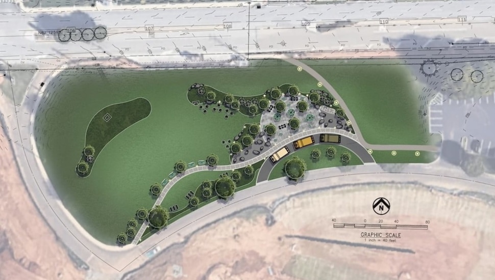Rendering of new public park.