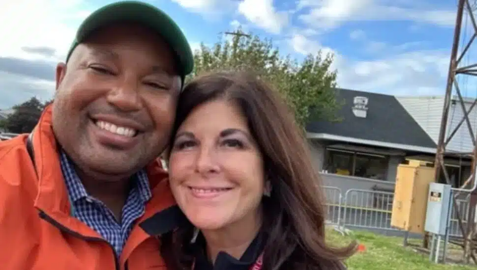 Sharon Cullen takes a selfie with her husband Sean.