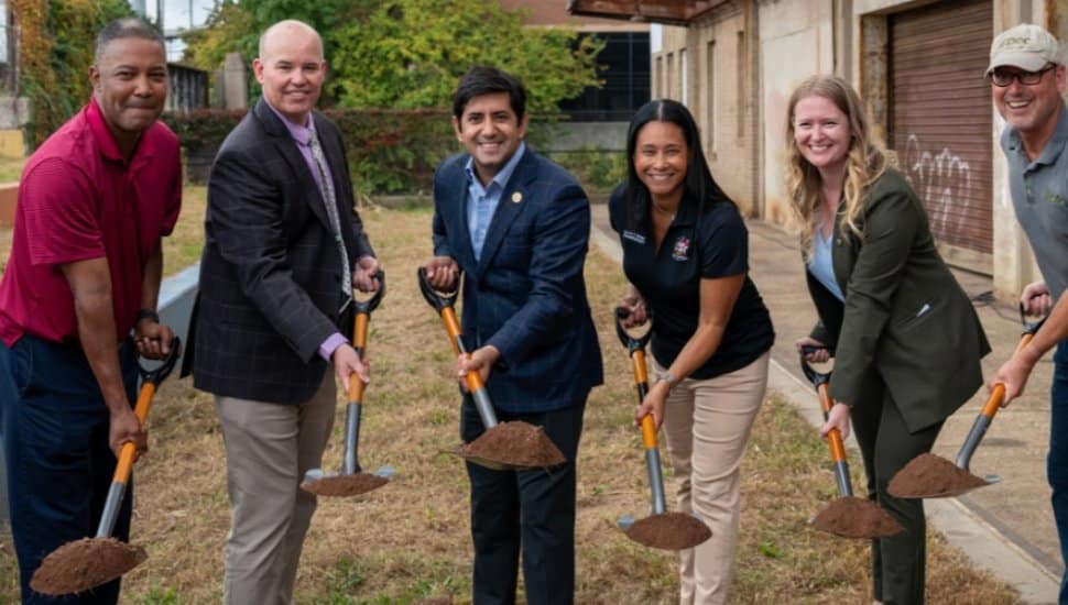 Montgomery County Commissioners break ground on Norristown Freight Junction.