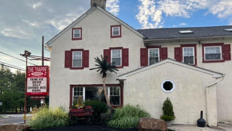 Outside of the Trappe Tavern.