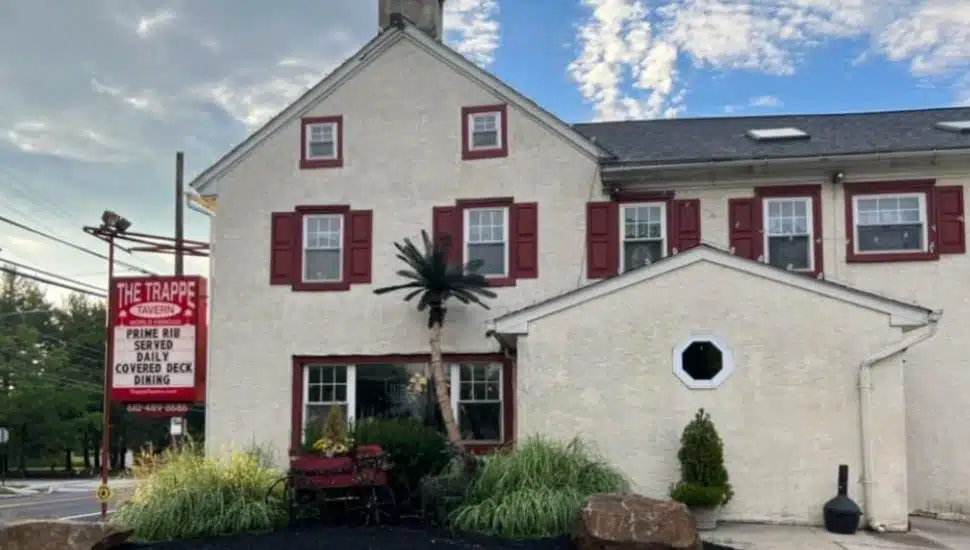 Outside of the Trappe Tavern.