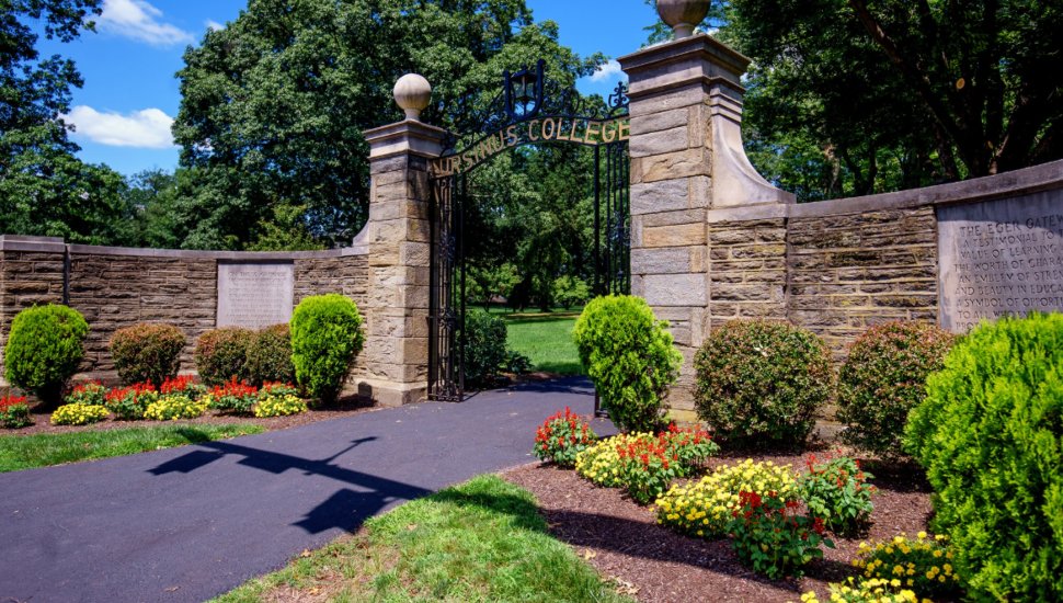 The gated entrance of Ursinus College.