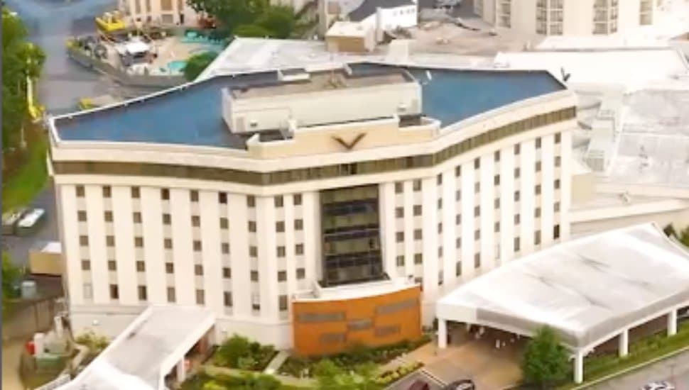 Aerial view of Valley Forge Casino Resort.