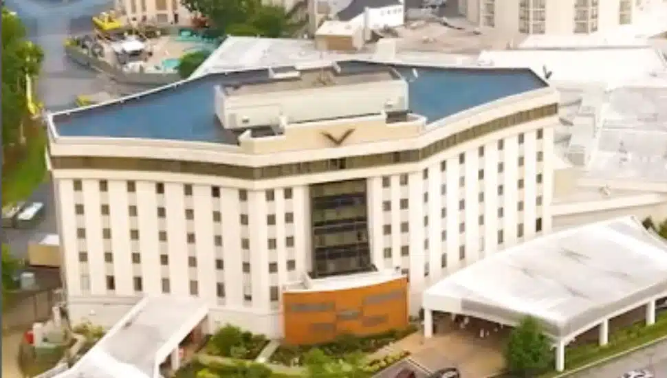 Aerial view of Valley Forge Casino Resort.