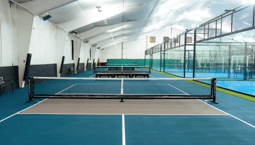 A pickleball court at Viva Padel in Flourtown.