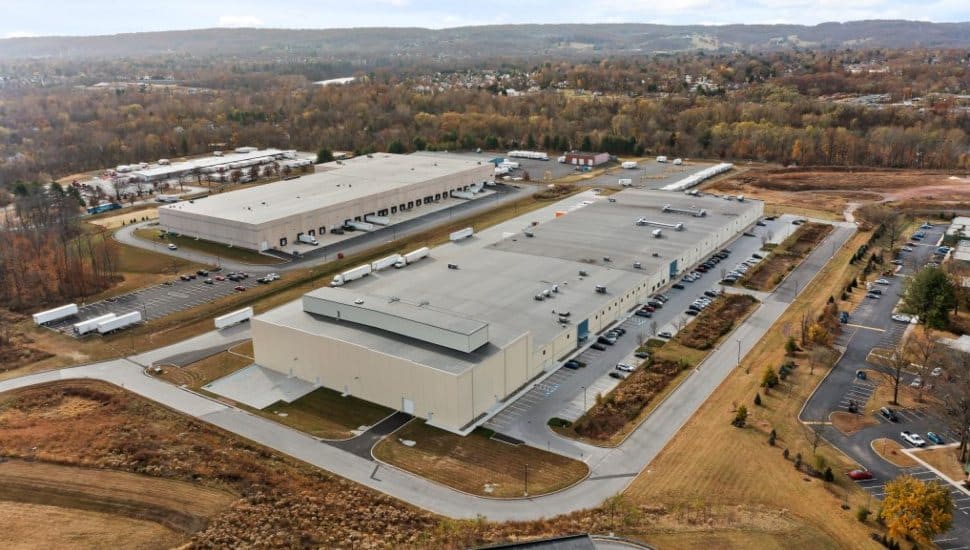 Aerial view of the warehouses at 500 Prosperity Drive.