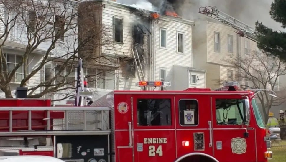 The East Lansdowne Fire Company responding to a fire.