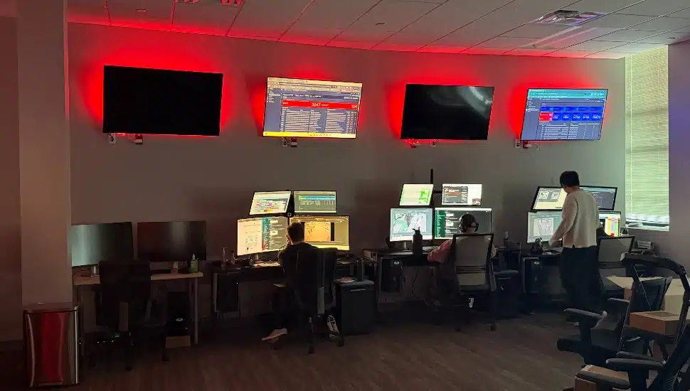 The monitoring room at ZeroEyes' headquarters.