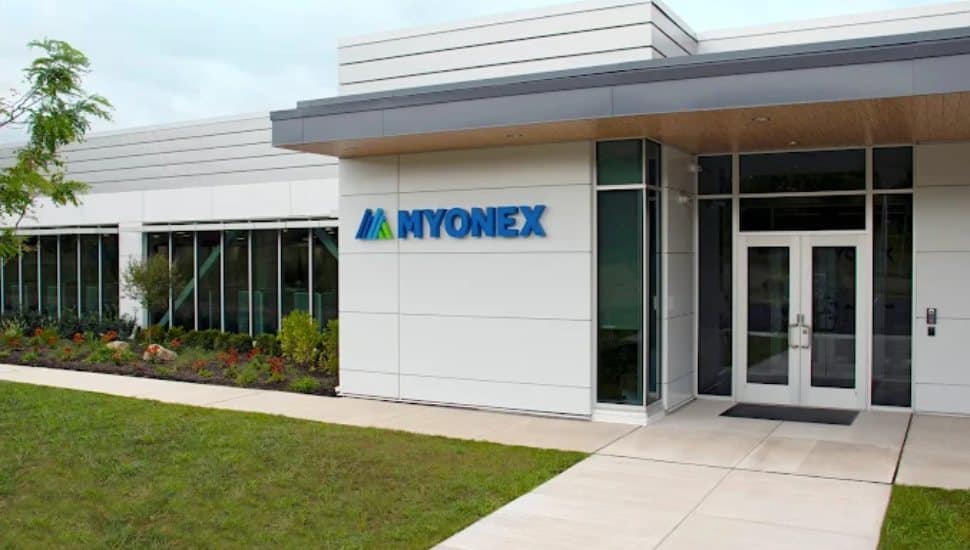 The facade of the Horsham Myonex office.