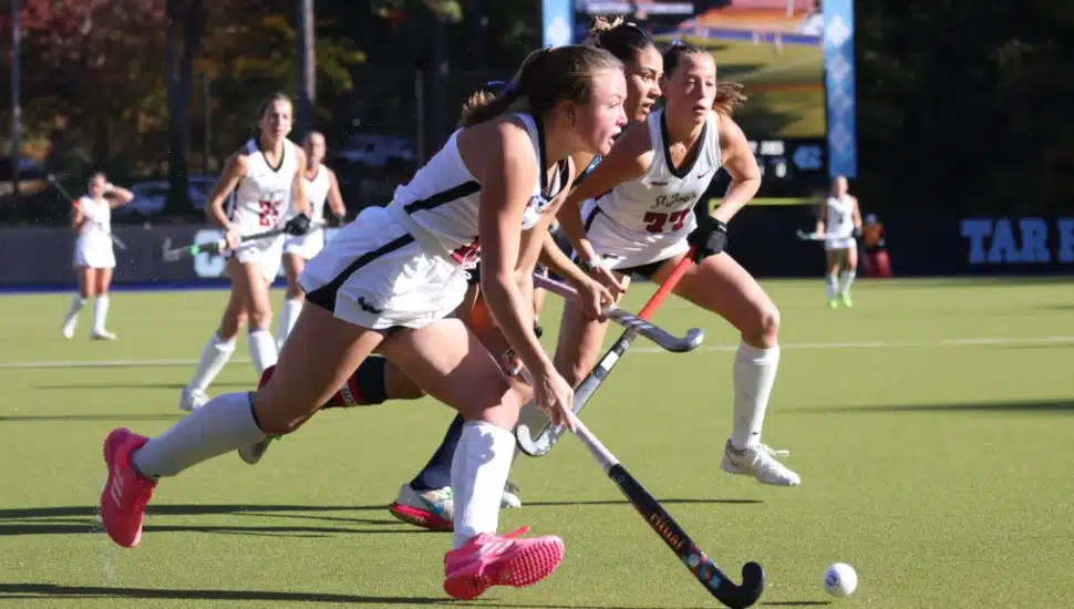 St. Joseph's Field Hockey players on the field.