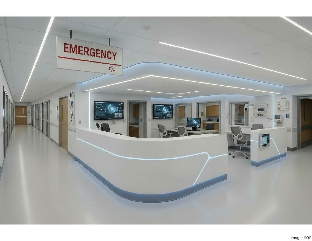 A rendering of a re-imagined emergency department developed by KQT as a potential clinical area upgrade at Taylor Hospital. A rendering of a re-imagined emergency department developed by KQT as a potential clinical area upgrade at Taylor Hospital.