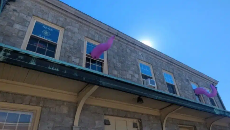 A view of Anno Artem's Pottstown art gallery from the ground level.