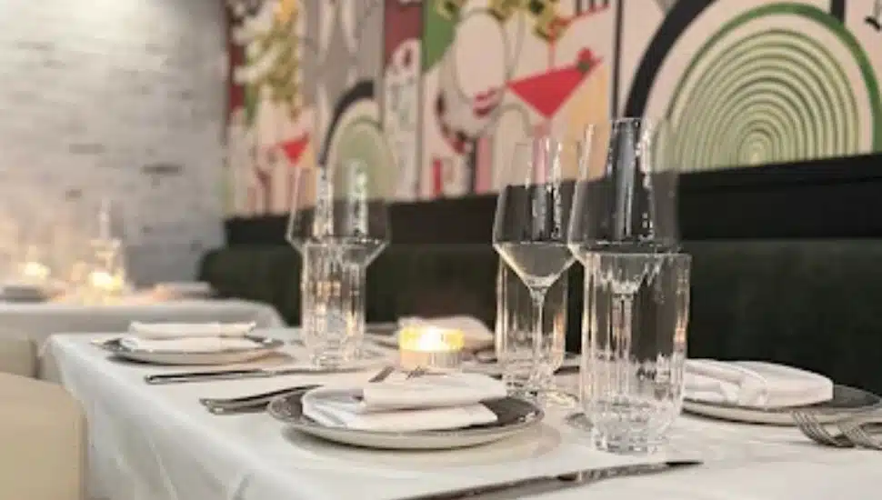 The table is set at Aroma on Ford.
