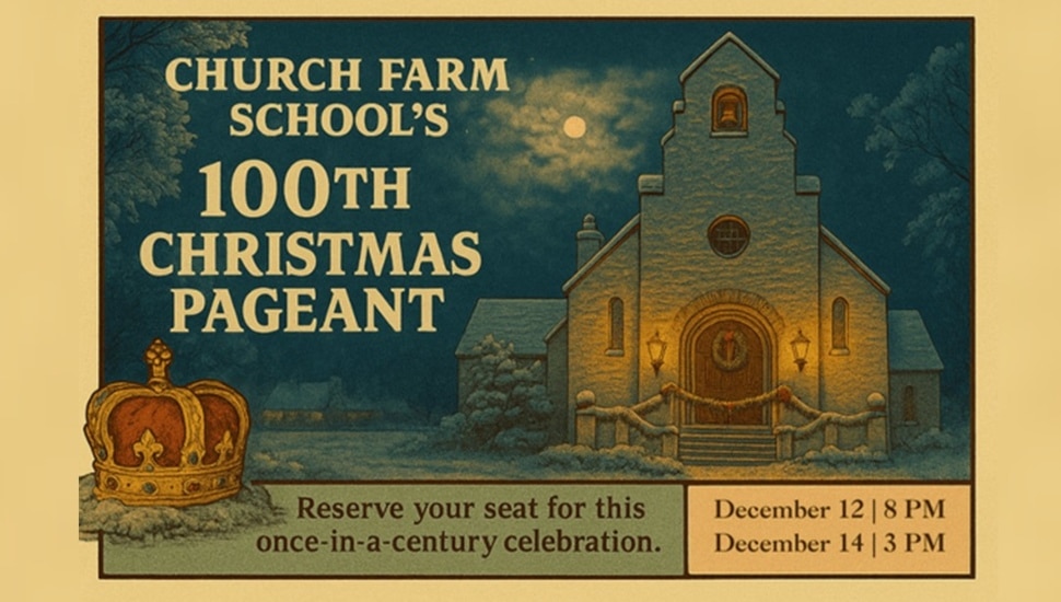 Graphic promoting school's Christmas pageant.
