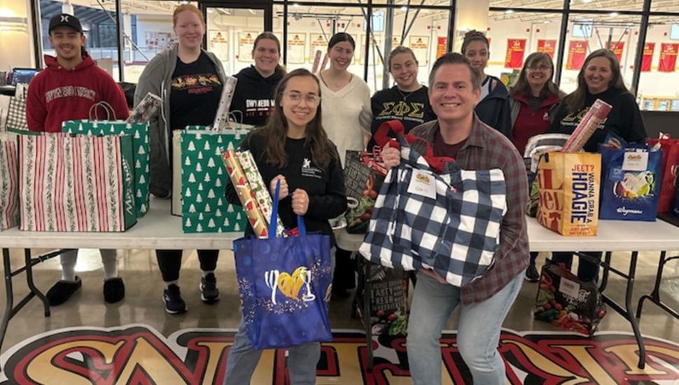 Gift collection for families in need.