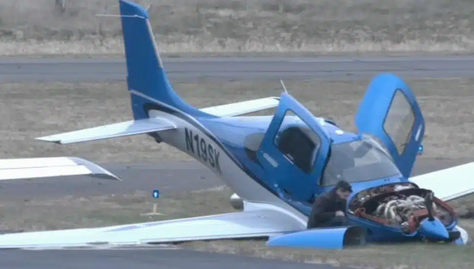 A small twin engine plane crashed at Wings Field in Blue Bell.