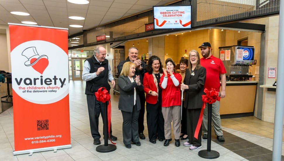 Montgomery County Commissioner Thomas DiBello joined the ribbon-cutting festivities to celebrate the new partnership. From left: Dr. Vicki Bastecki-Perez, MCCC President; Thomas DiBello, Montgomery County Commissioner; and Dominique Bernardo, CEO of Variety.