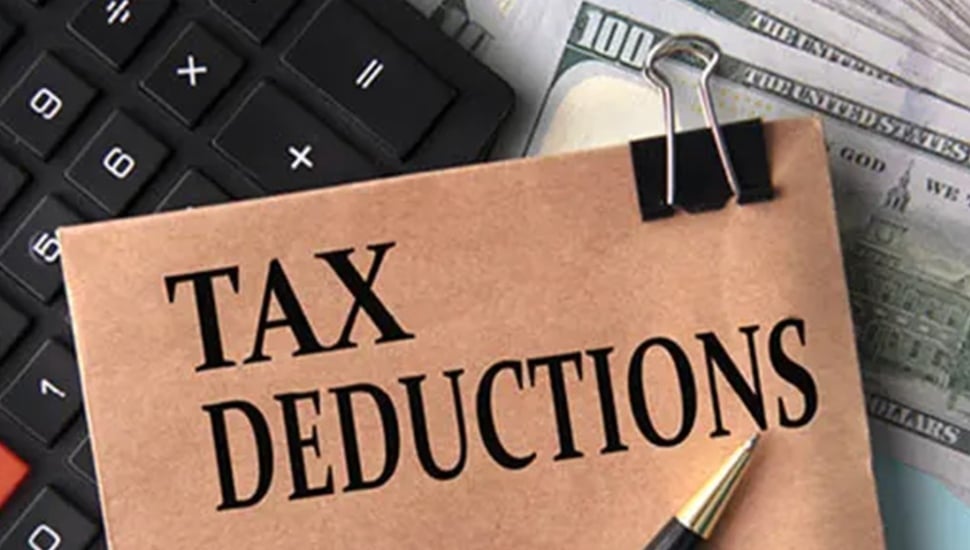 Document with Tax Deductions written on it.