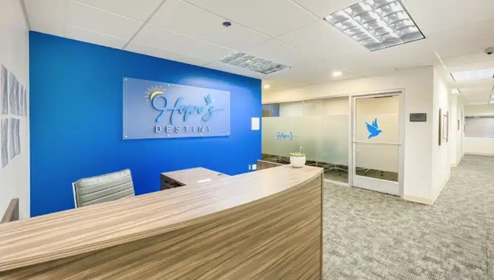 Inside the office of Hope's Destiny in Horsham.