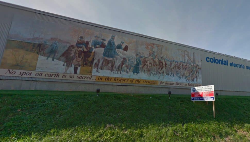 Ted Kunda's mural depicting George Washington and his troops.