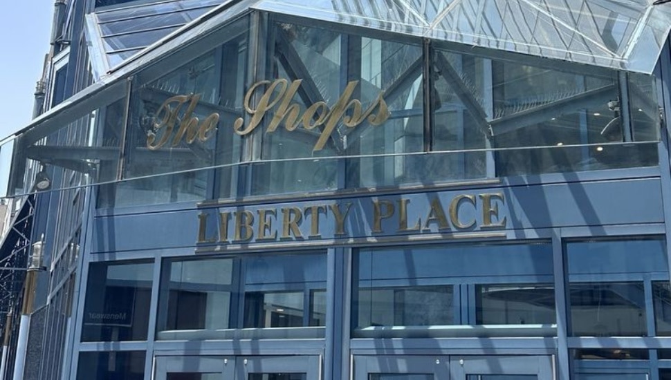 The Shops at Liberty Place closeup.