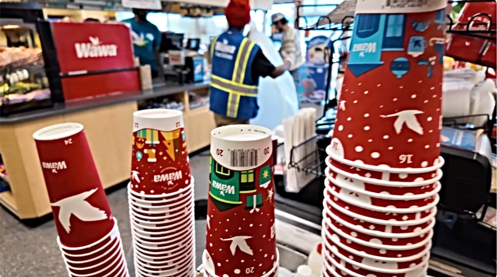 Wawa Coffee Cups piled high.