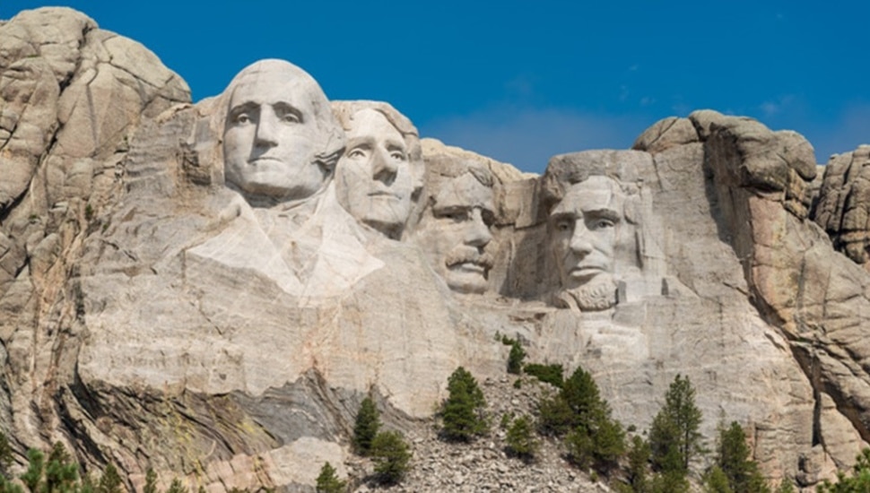 View of Mount Rushmore.