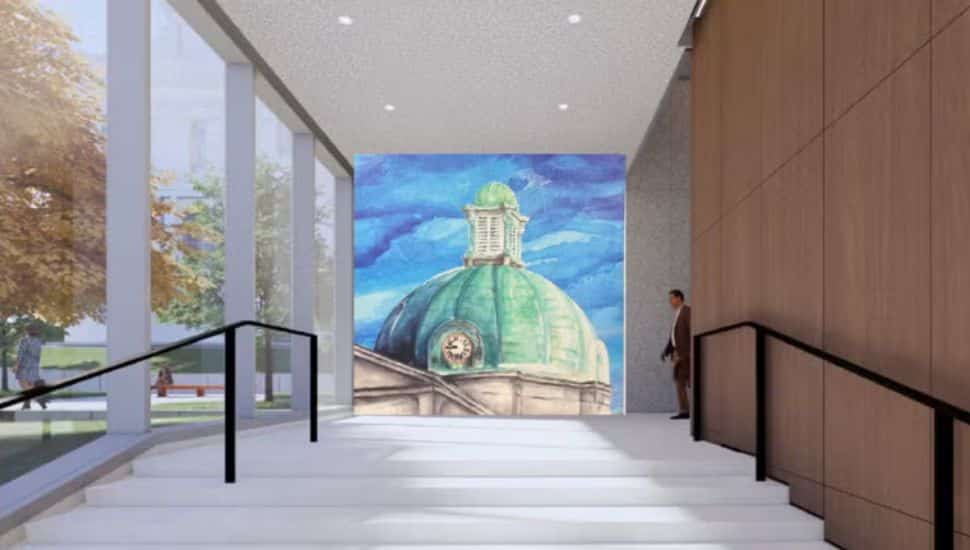 Student art depicting the dome of the Montgomery County Courthouse.