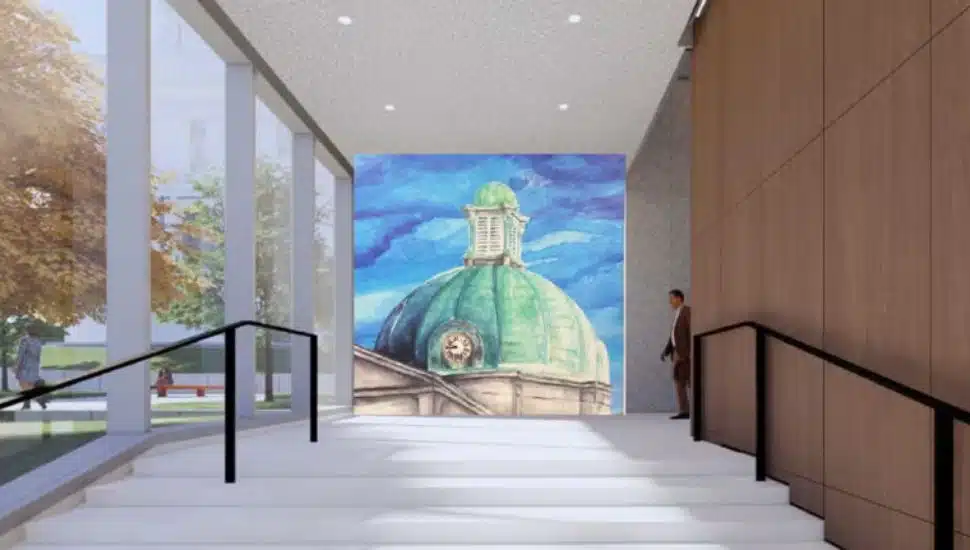 Student art depicting the dome of the Montgomery County Courthouse.