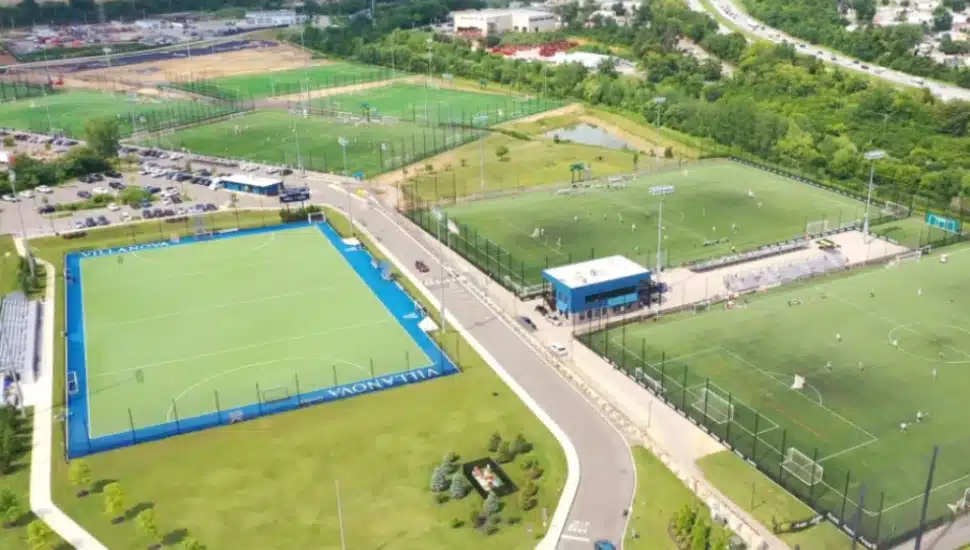 An aerial view of Conshohocken's Proving Grounds.