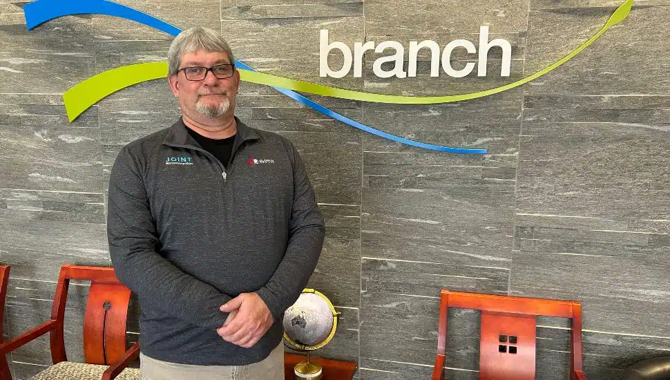 Branch Medical Group Production Manager Brad Bouchard at the manufacturing facility in Royersford. Montgomery County Community College's Workforce Development team collaborates with Bouchard and Branch Medical through MCCC's Machinist-CNC Operator certificate program to train the next generation of operators and prepare them for entry in the workforce.