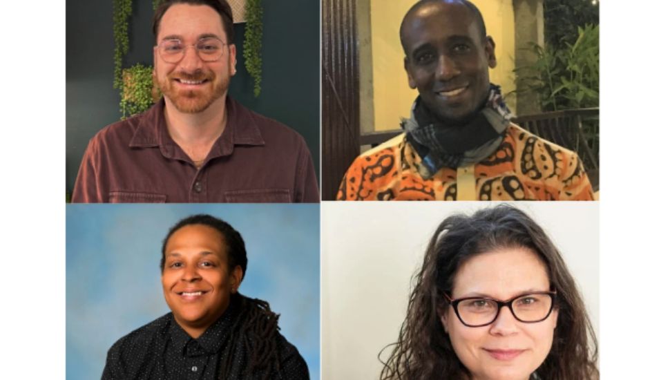 From left to right, top to bottom: Sean Weaver, Montgomery County Community College Faculty Diversity Fellow in English; Garvey Lundy, Montgomery County Community College Sociology Professor; Chera Watson, Montgomery County Community College Assistant Professor of Mass Media and Sound Production; and Colleen A. Clemens, English Professor at Kutztown University.