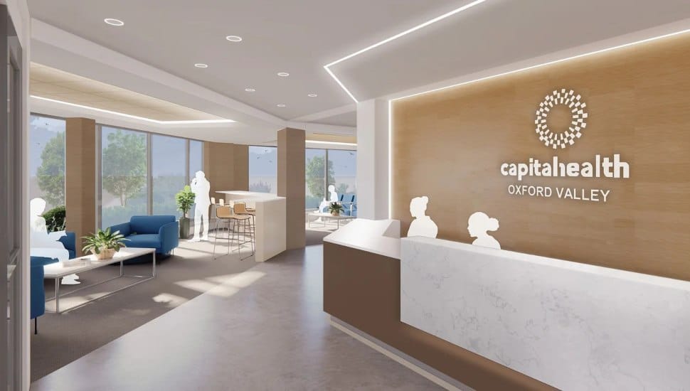 Capital Health Oxford Valley Lobby Rendering.
