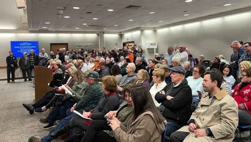 Crowd gathered at the Middletown Supervisors meeting in December 2024.