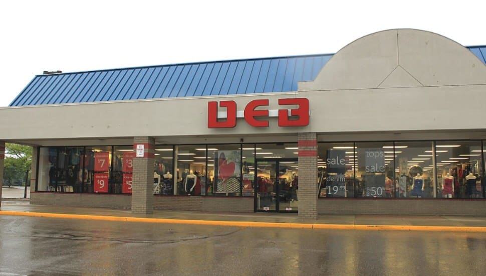 A Deb Shop in a strip mall.