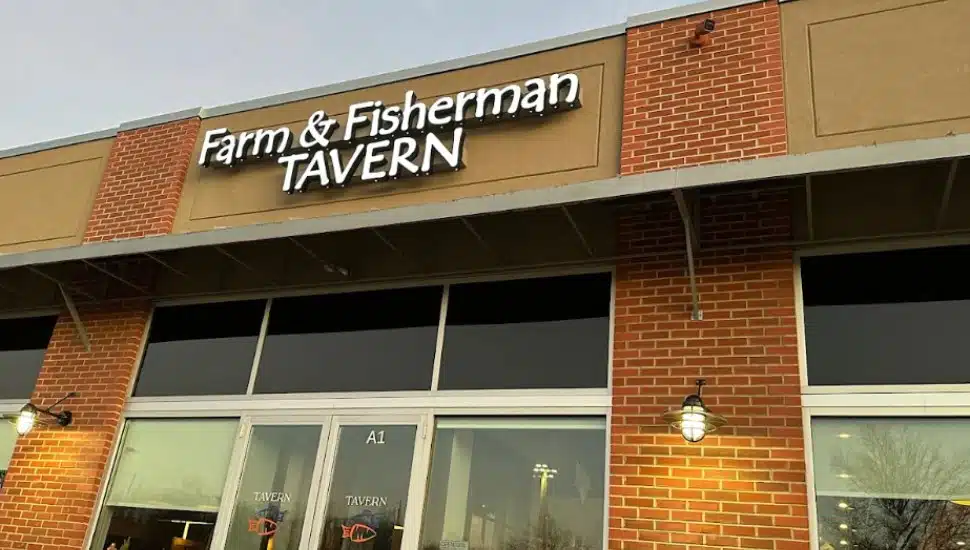 Outside of the former Farm and Fisherman in Horsham.